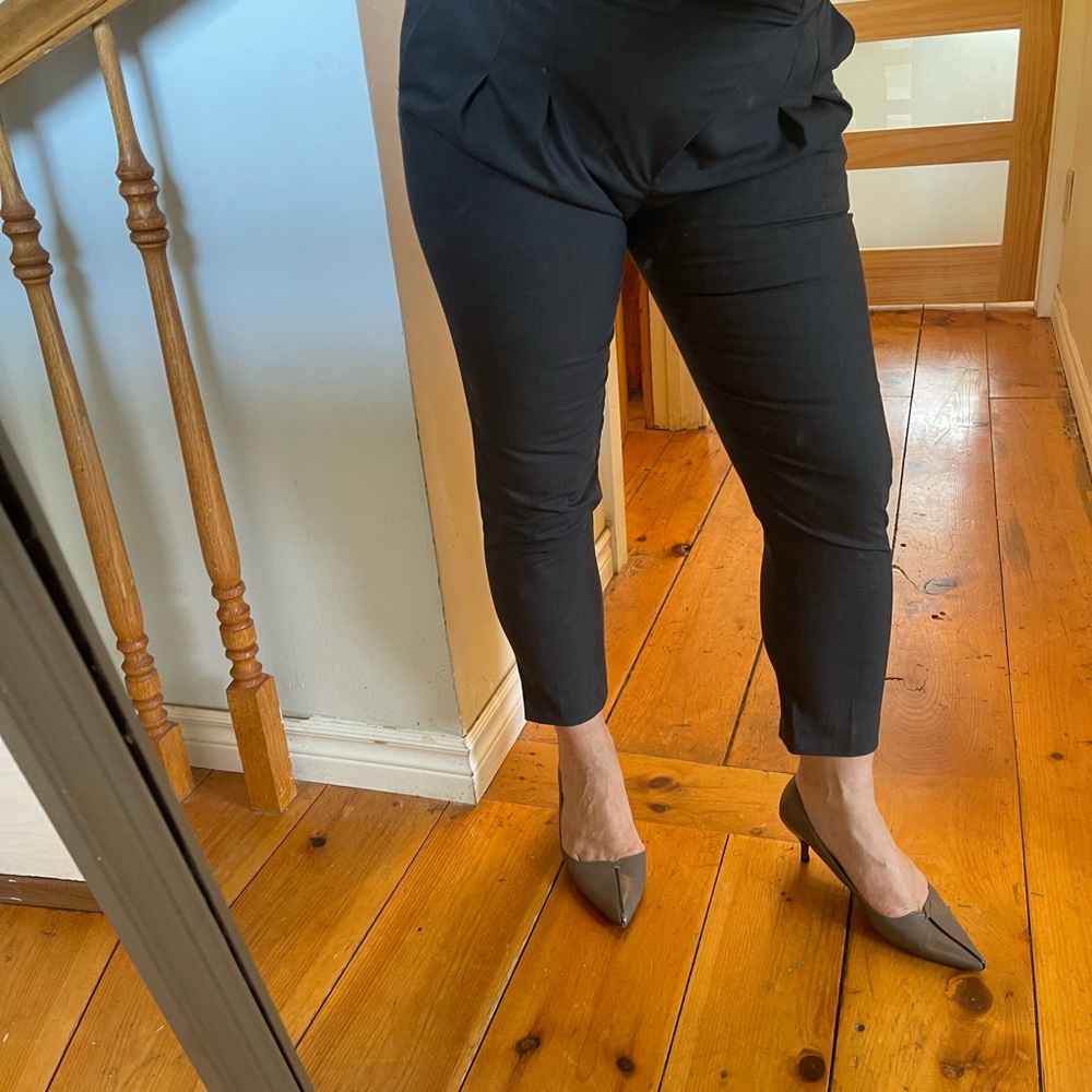 Dark grey harem folded high waist dress pants.